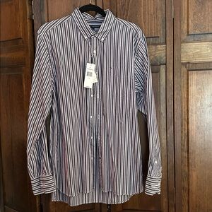 Tommy Hilfiger Navy and White Striped Shirt